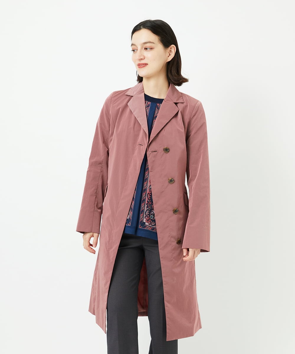 PYVAF10690 CHRISTIAN AUJARD(小さいサイズ)(メゾン ドゥ サンク) シャンブレーロングコート ピンク