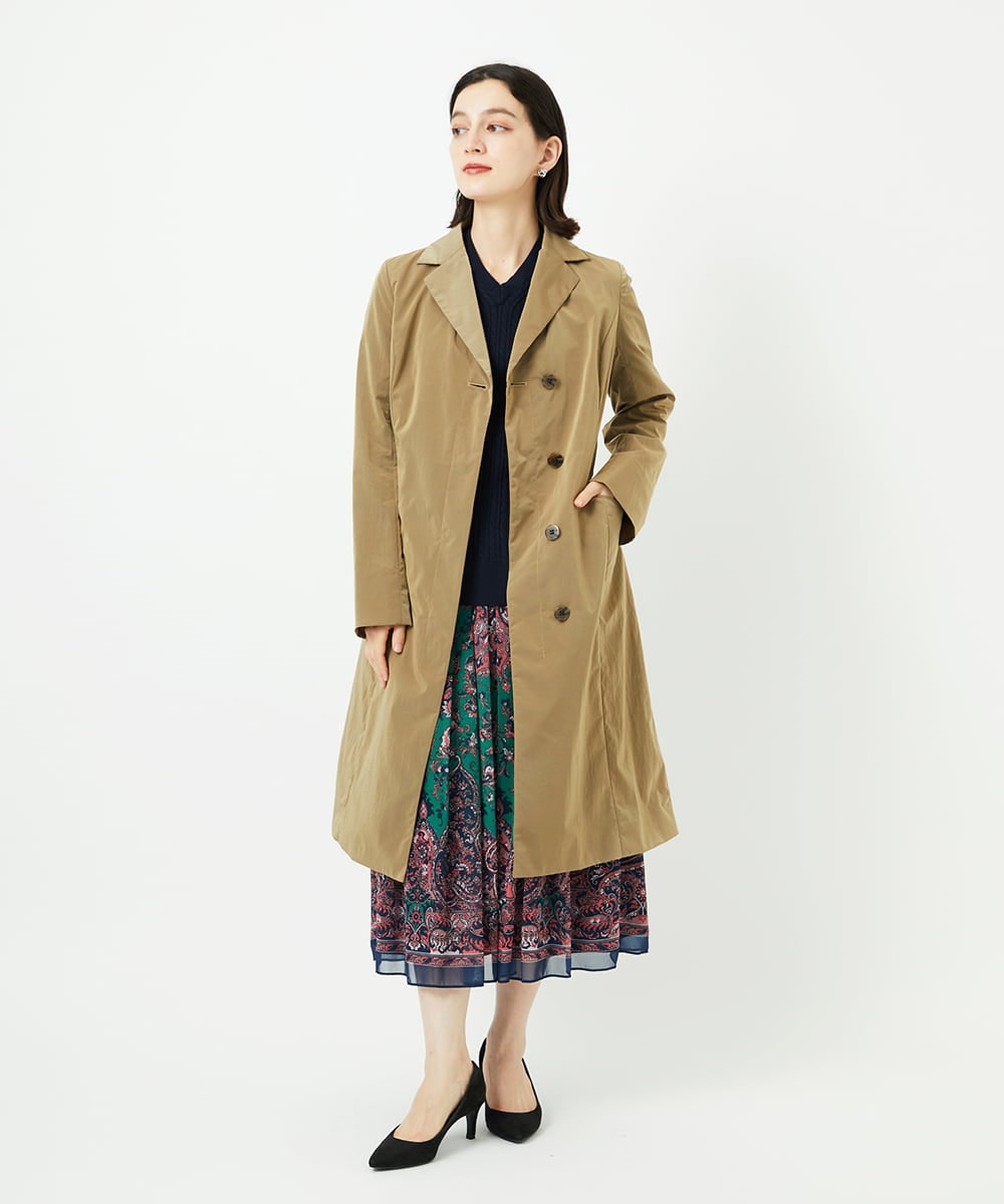 PYVAF10690 CHRISTIAN AUJARD(小さいサイズ)(メゾン ドゥ サンク) シャンブレーロングコート ベージュ