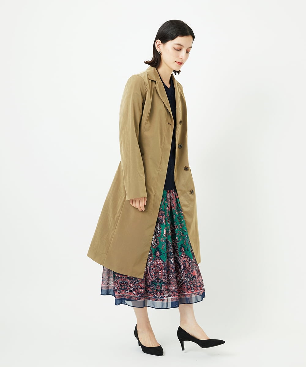 PYVAF10690 CHRISTIAN AUJARD(小さいサイズ)(メゾン ドゥ サンク) シャンブレーロングコート ベージュ