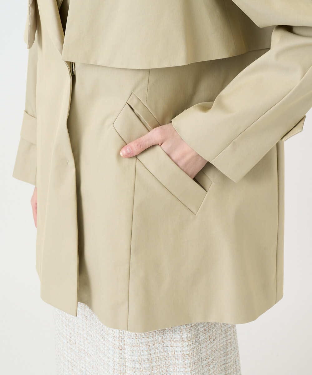 PYVEE04790 CHRISTIAN AUJARD(小さいサイズ)(メゾン ドゥ サンク) [ライナー付]デザインハーフコート ベージュ