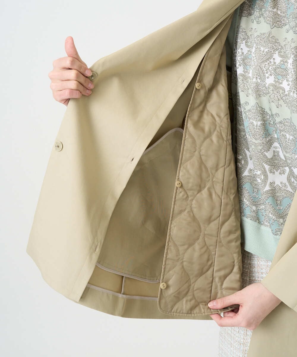 PYVEE04790 CHRISTIAN AUJARD(小さいサイズ)(メゾン ドゥ サンク) [ライナー付]デザインハーフコート ベージュ