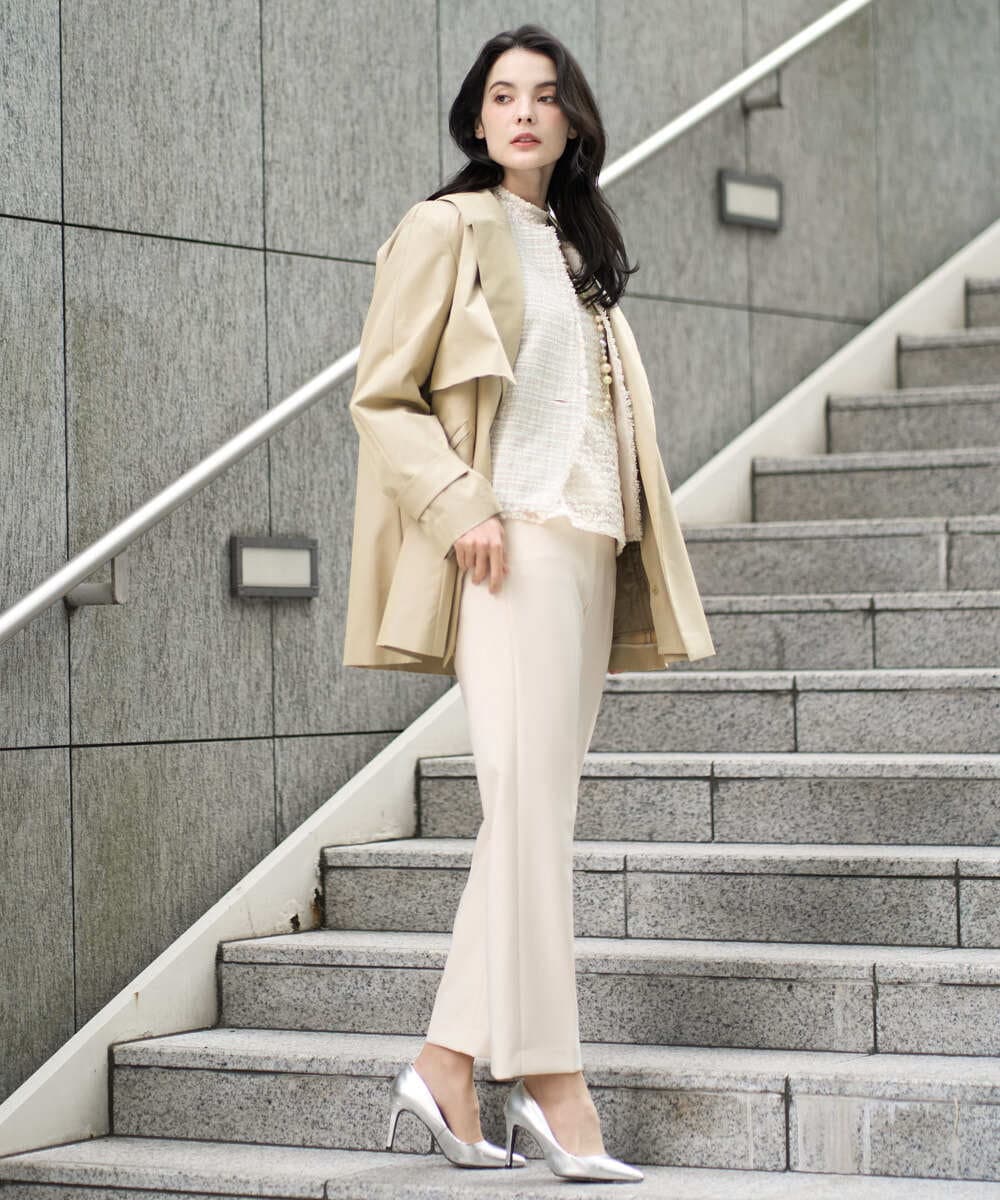 PYVEE04790 CHRISTIAN AUJARD(小さいサイズ)(メゾン ドゥ サンク) [ライナー付]デザインハーフコート ベージュ