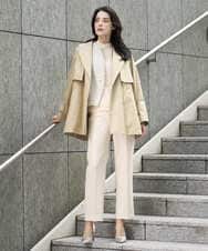 PYVEE04790 CHRISTIAN AUJARD(小さいサイズ)(メゾン ドゥ サンク) [ライナー付]デザインハーフコート ベージュ