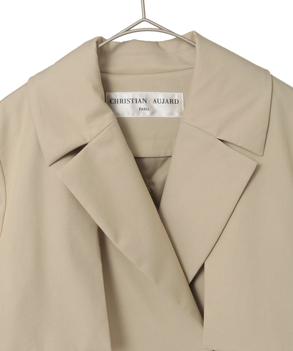 PYVEE04790 CHRISTIAN AUJARD(小さいサイズ)(メゾン ドゥ サンク) [ライナー付]デザインハーフコート ベージュ