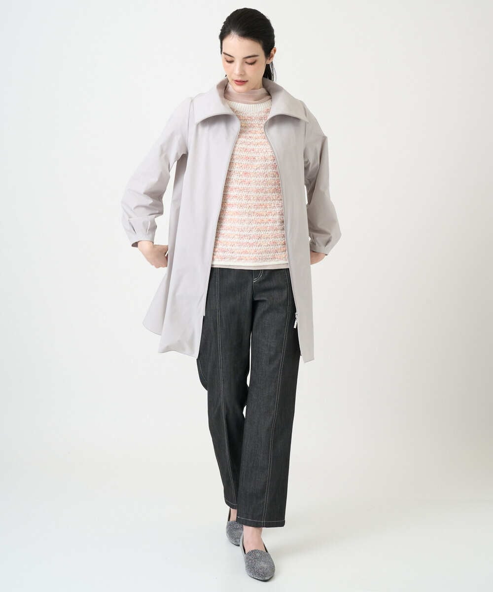 PYVEE16490 CHRISTIAN AUJARD(小さいサイズ)(メゾン ドゥ サンク) [軽い]タフタジップアップコート ダークグレー