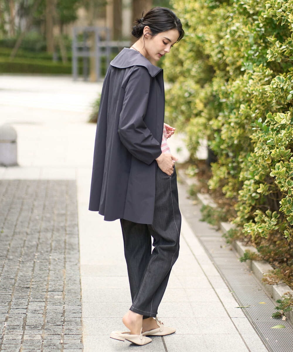 PYVEE16490 CHRISTIAN AUJARD(小さいサイズ)(メゾン ドゥ サンク) [軽い]タフタジップアップコート ダークグレー