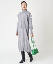 PZAAW39390 GEORGES RECH(ジョルジュ・レッシュ)  [2点セット]ファインウールレイヤードワンピース グレー