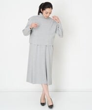PZAEU05390 GEORGES RECH(ジョルジュ・レッシュ) [セットアップ対応]ニットベストレイヤードワンピース グレー