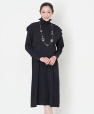 PZAEU05390 GEORGES RECH(ジョルジュ・レッシュ) [セットアップ対応]ニットベストレイヤードワンピース ブラック