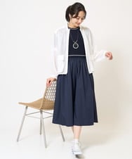 PZAGB45360 GEORGES RECH(ジョルジュ・レッシュ) タフタドッキング配色ボーダーニットワンピース ネイビー