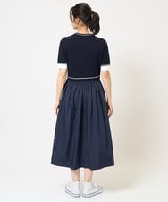 PZAGB45360 GEORGES RECH(ジョルジュ・レッシュ) タフタドッキング配色ボーダーニットワンピース ネイビー