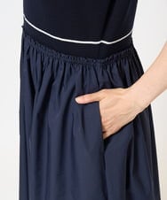PZAGB45360 GEORGES RECH(ジョルジュ・レッシュ) タフタドッキング配色ボーダーニットワンピース ネイビー