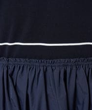 PZAGB45360 GEORGES RECH(ジョルジュ・レッシュ) タフタドッキング配色ボーダーニットワンピース ネイビー