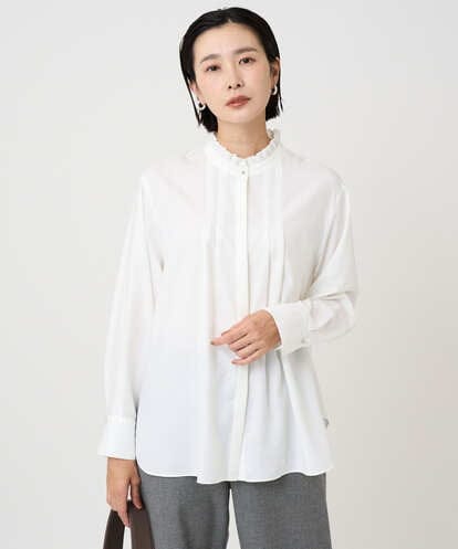 PZBAD37240 GEORGES RECH [日本製]ロマンティックタックフリルブラウス