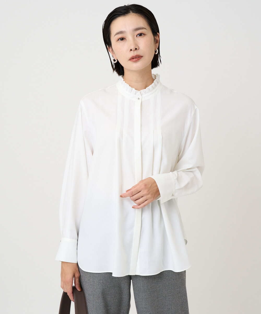 PZBAD37240 GEORGES RECH [日本製]ロマンティックタックフリルブラウス