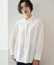 PZBAD37240 GEORGES RECH(ジョルジュ・レッシュ) [日本製]ロマンティックタックフリルブラウス ホワイト