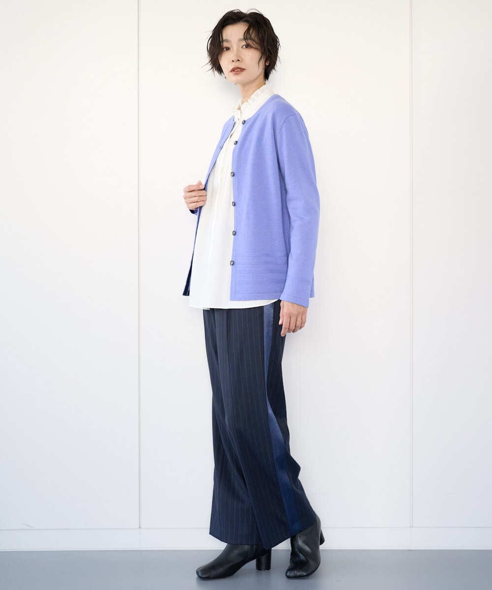 PZBAD37240 GEORGES RECH(ジョルジュ・レッシュ) [日本製]ロマンティックタックフリルブラウス ホワイト