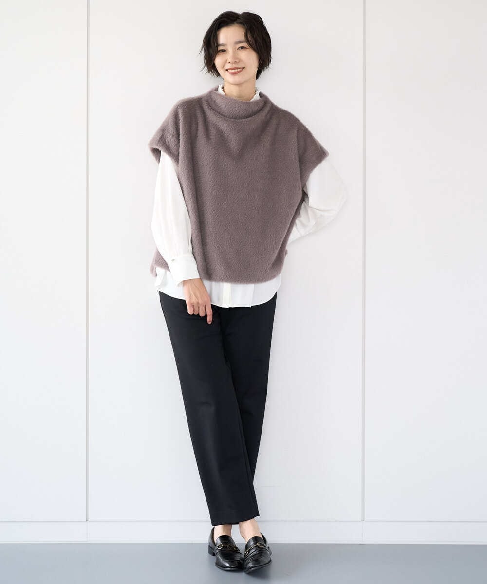 PZBAD37240 GEORGES RECH(ジョルジュ・レッシュ) [日本製]ロマンティックタックフリルブラウス ホワイト