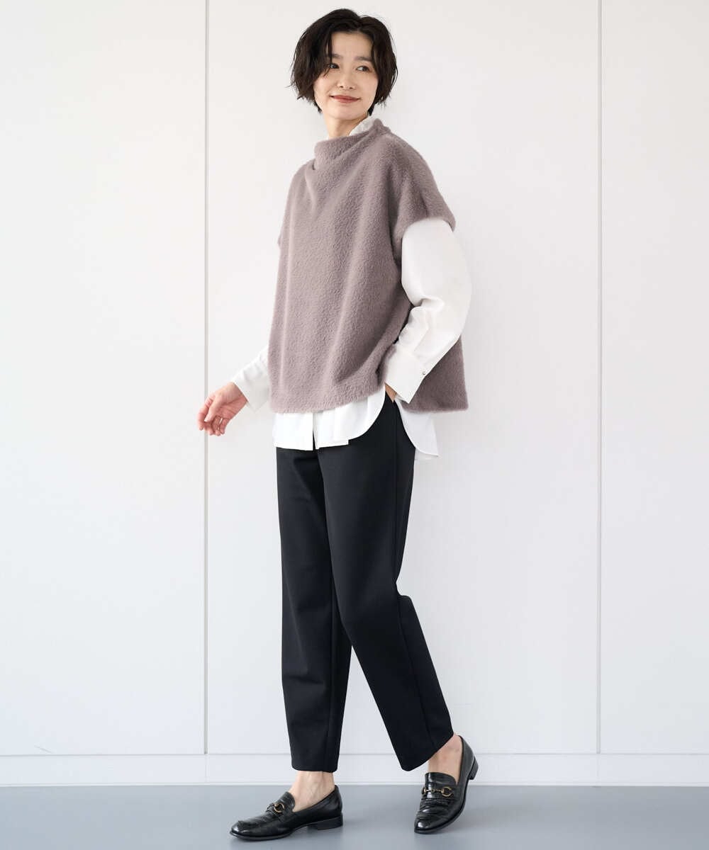 PZBAD37240 GEORGES RECH(ジョルジュ・レッシュ) [日本製]ロマンティックタックフリルブラウス ホワイト