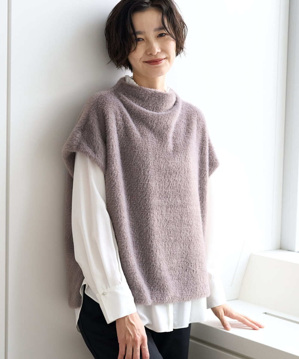 PZBAD37240 GEORGES RECH(ジョルジュ・レッシュ) [日本製]ロマンティックタックフリルブラウス ホワイト