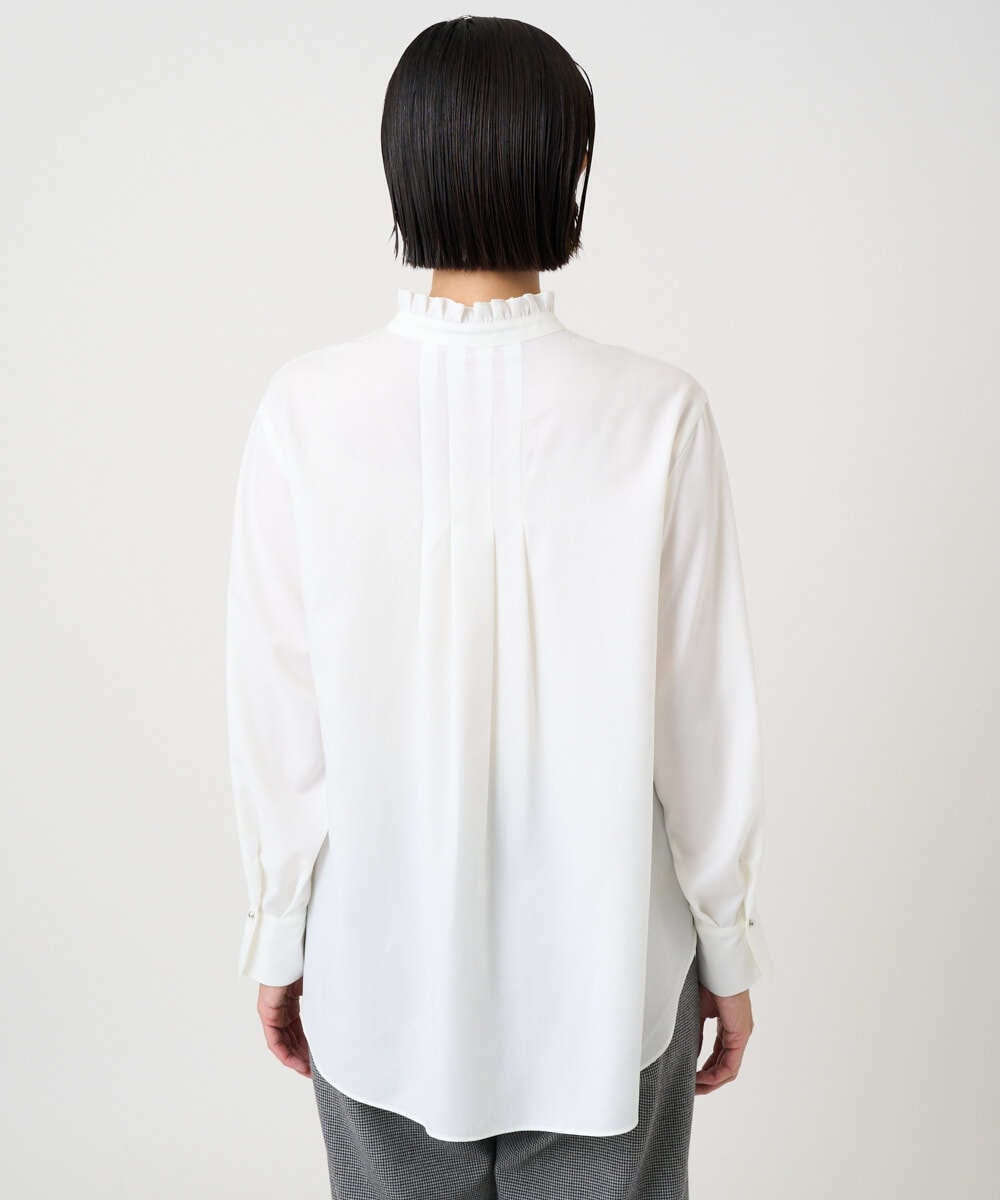 PZBAD37240 GEORGES RECH(ジョルジュ・レッシュ) [日本製]ロマンティックタックフリルブラウス ホワイト