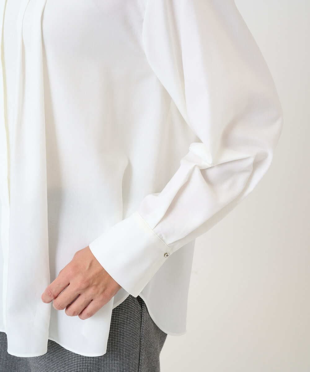 PZBAD37240 GEORGES RECH(ジョルジュ・レッシュ) [日本製]ロマンティックタックフリルブラウス ホワイト