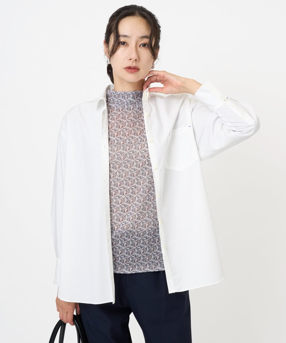 PZBAE52230 GEORGES RECH(ジョルジュ・レッシュ)  [日本製]ストレッチタイプライターシャツ ホワイト