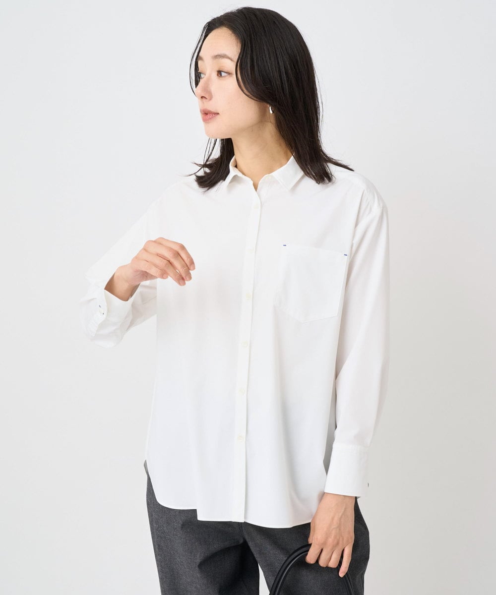 PZBAE52230 GEORGES RECH(ジョルジュ・レッシュ)  [日本製]ストレッチタイプライターシャツ ホワイト