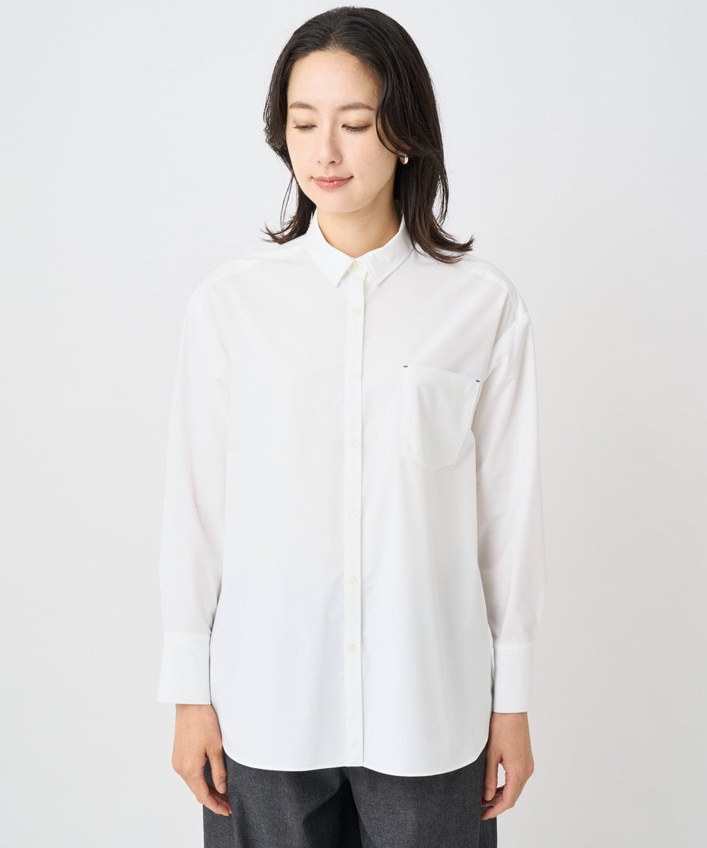 PZBAE52230 GEORGES RECH(ジョルジュ・レッシュ)  [日本製]ストレッチタイプライターシャツ ホワイト