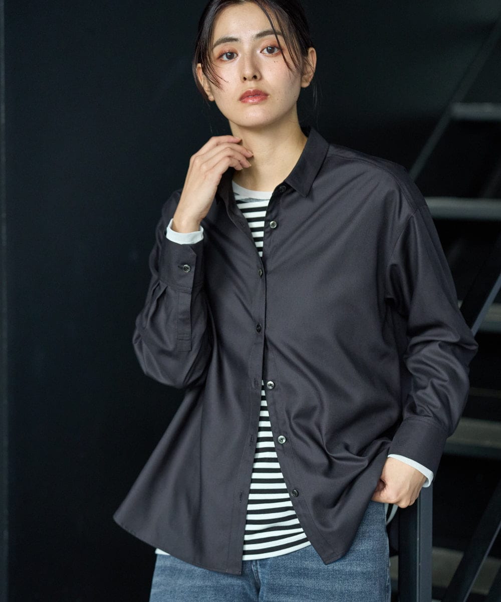 PZBAG17230 GEORGES RECH(ジョルジュ・レッシュ) ベーシックレギュラーカラーシャツ ブラック