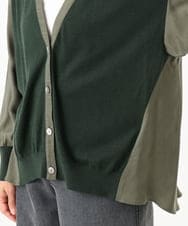 PZBAH05290 GEORGES RECH(ジョルジュ・レッシュ) 異素材コンビVネックカーディガン カーキ