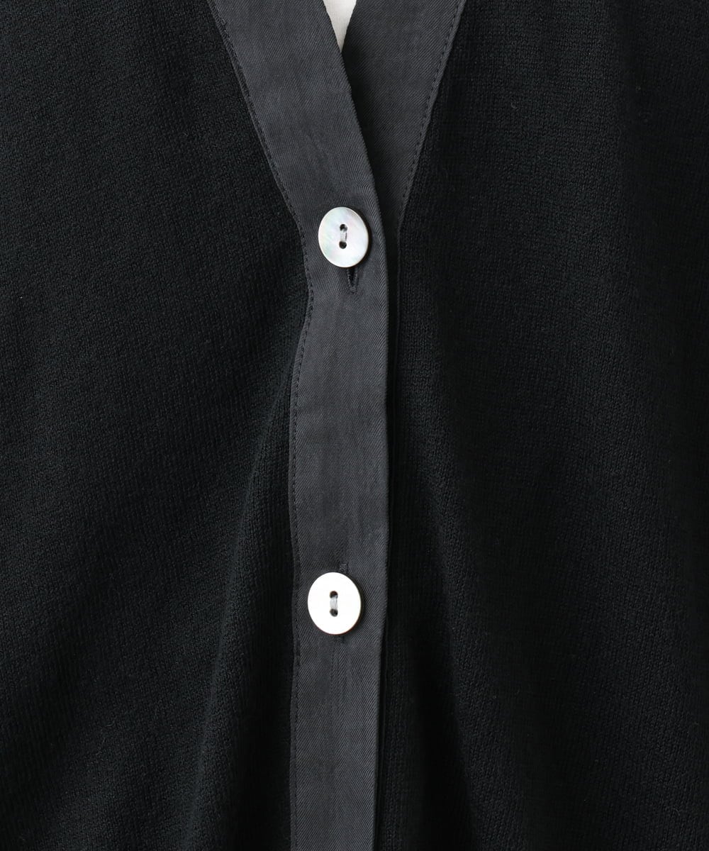 PZBAH05290 GEORGES RECH(ジョルジュ・レッシュ) 異素材コンビVネックカーディガン カーキ