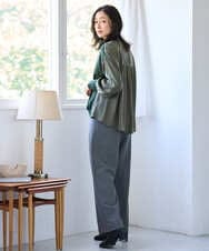 PZBAH05290 GEORGES RECH(ジョルジュ・レッシュ) 異素材コンビVネックカーディガン カーキ
