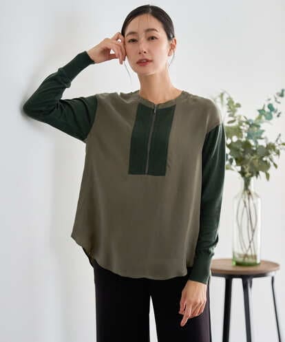 PZBAH06250 GEORGES RECH 異素材コンビジッププルオーバー