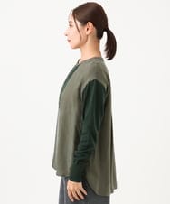 PZBAH06250 GEORGES RECH(ジョルジュ・レッシュ) 異素材コンビジッププルオーバー カーキ