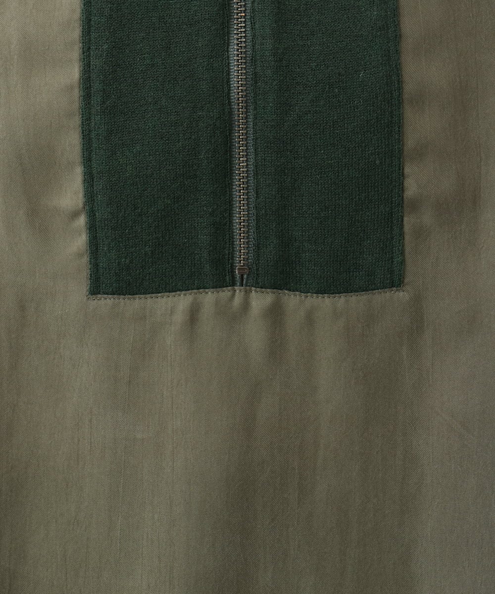 PZBAH06250 GEORGES RECH(ジョルジュ・レッシュ) 異素材コンビジッププルオーバー カーキ