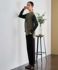 PZBAH06250 GEORGES RECH(ジョルジュ・レッシュ) 異素材コンビジッププルオーバー カーキ