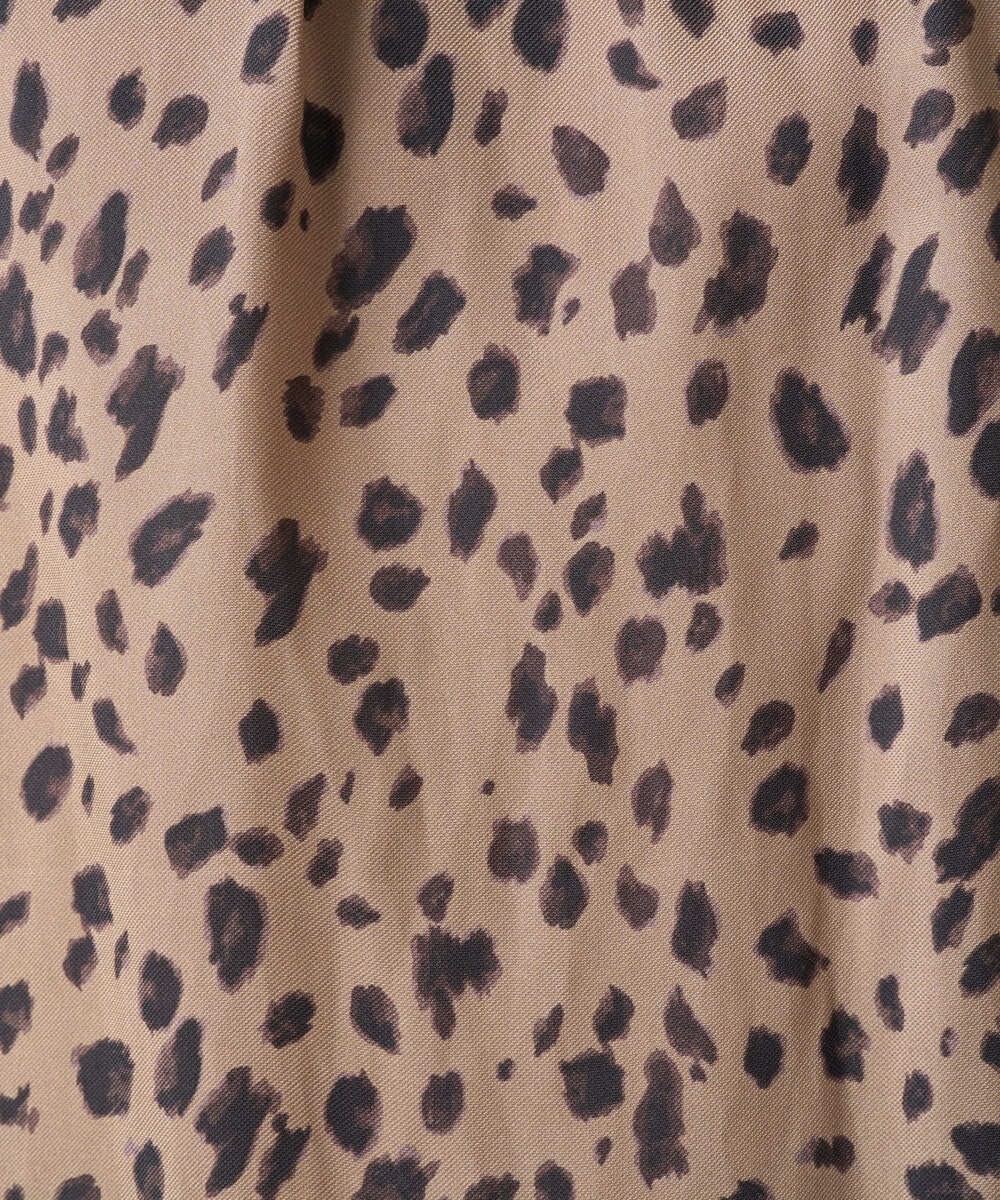 PZBCD49290 GEORGES RECH(ジョルジュ・レッシュ)  [日本製/セットアップ対応]レオパードロールネックブラウス ライトグレー