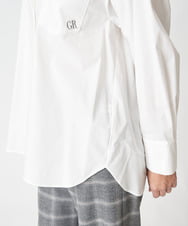 PZBCX18230 GEORGES RECH(ジョルジュ・レッシュ) ストレッチポプリンロゴ刺繍シャツ ホワイト