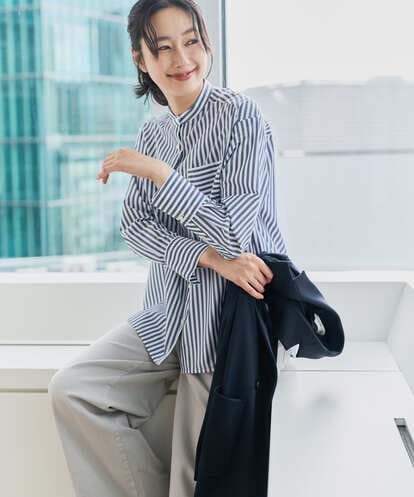 PZBEE05230 GEORGES RECH [日本製]バンドカラーシャツ