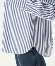 PZBEE05230 GEORGES RECH(ジョルジュ・レッシュ) [日本製]バンドカラーシャツ ネイビー(ストライプ柄)