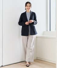 PZBEE05230 GEORGES RECH(ジョルジュ・レッシュ) [日本製]バンドカラーシャツ ネイビー(ストライプ柄)