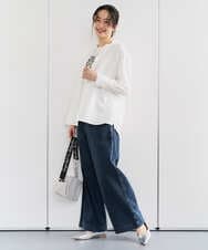 PZBEE05230 GEORGES RECH(ジョルジュ・レッシュ) [日本製]バンドカラーシャツ ネイビー(ストライプ柄)