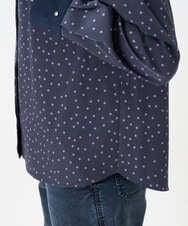 PZBEF30290 GEORGES RECH(ジョルジュ・レッシュ)  [セットアップ対応]ランダムドットバンドカラーブラウス ネイビー