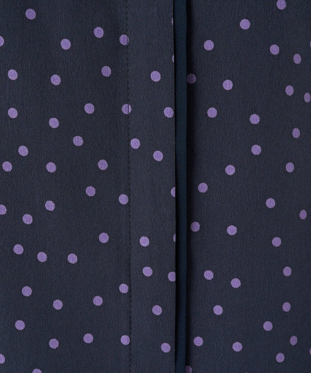 PZBEF30290 GEORGES RECH(ジョルジュ・レッシュ)  [セットアップ対応]ランダムドットバンドカラーブラウス ネイビー