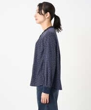 PZBEF30290 GEORGES RECH(ジョルジュ・レッシュ)  [セットアップ対応]ランダムドットバンドカラーブラウス ネイビー