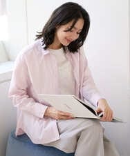 PZBEF31230 GEORGES RECH(ジョルジュ・レッシュ)  [日本製]コットンブロードストライプシャツ ピンク