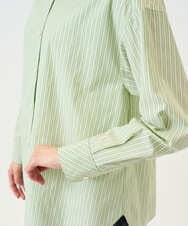 PZBEF31230 GEORGES RECH(ジョルジュ・レッシュ)  [日本製]コットンブロードストライプシャツ グリーン