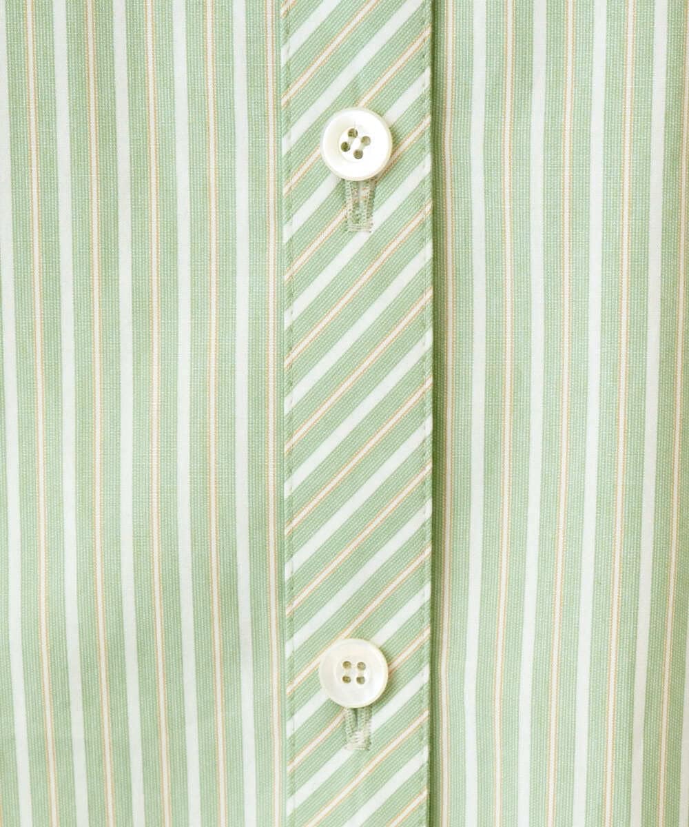 PZBEF31230 GEORGES RECH(ジョルジュ・レッシュ)  [日本製]コットンブロードストライプシャツ グリーン