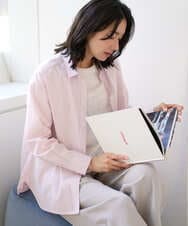 PZBEF31230 GEORGES RECH(ジョルジュ・レッシュ)  [日本製]コットンブロードストライプシャツ グリーン